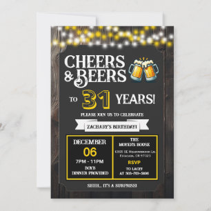 Invitation À la bière et aux 31 ans, surprise dans le jardin 