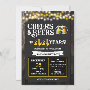 Invitation À la bière et aux applaudissements pour 44 ans de 