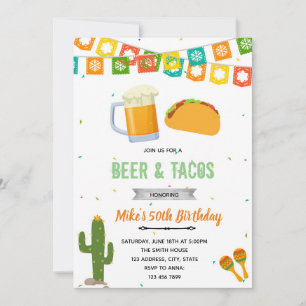 Invitation à la bière et tacos fiesta