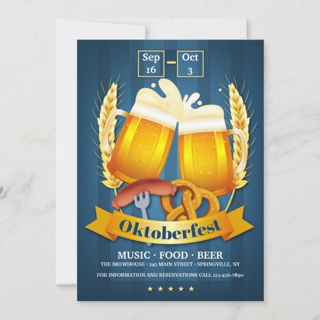 Invitation à la bière Oktoberfest (Devant)