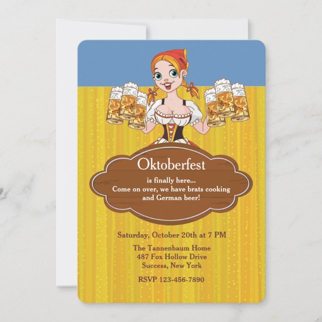 Invitation à la bière Oktoberfest (Devant)