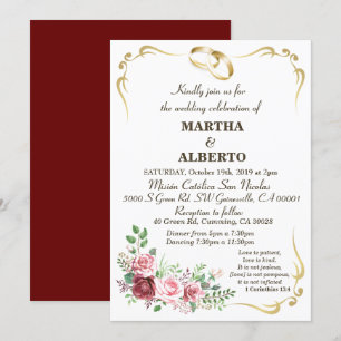 Invitation à la Bourgogne Floral Modern Gold Frame