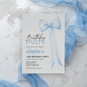 Invitation à la bow d'anniversaire, Blue Coquette 