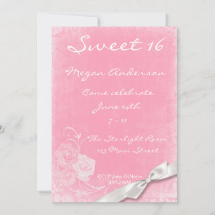 Invitation à la bow des roses blanches roses