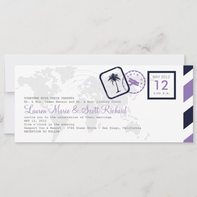 Invitation à la carte d'embarquement (Devant)