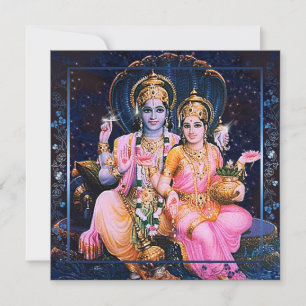 Invitation à la carte Vishnu & Lakshmi, salutation