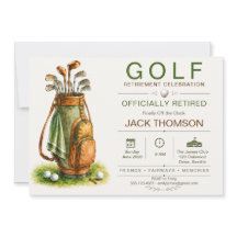 Invitation à la célébration de golf pour la retrai