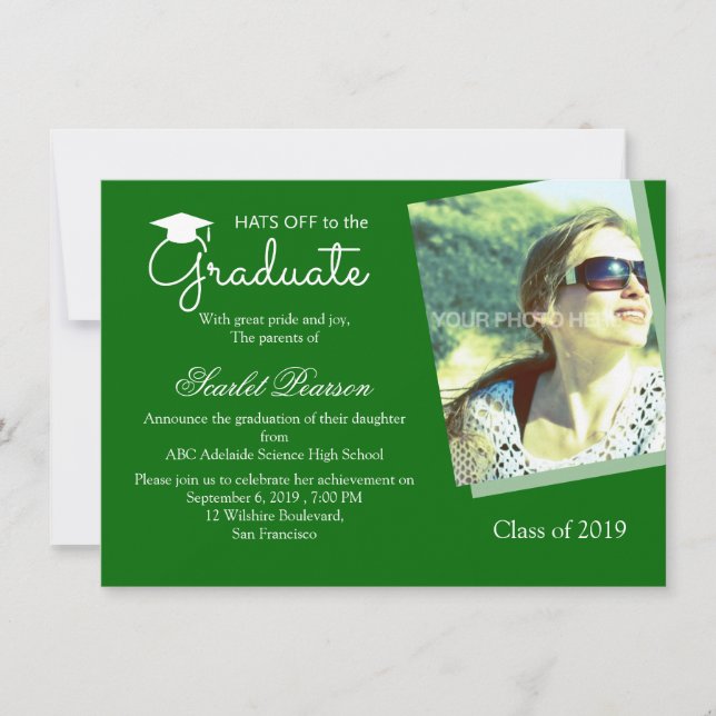 Invitation à la célébration de la graduation verte (Devant)