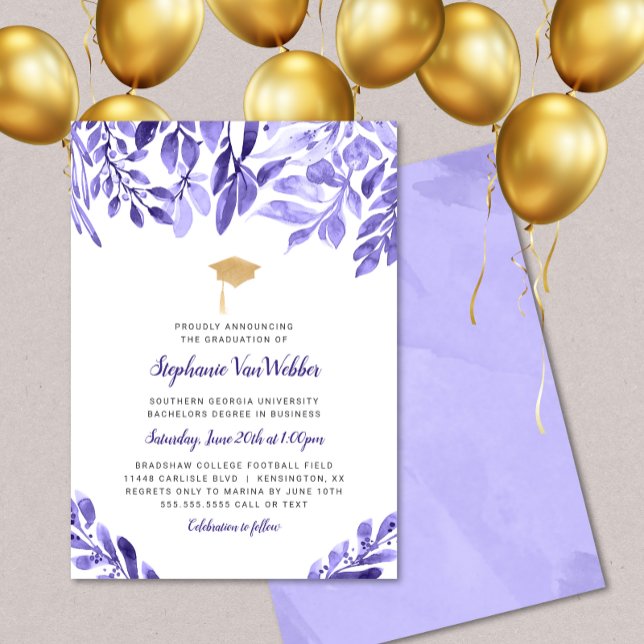 Invitation à la célébration de la graduation viole (Créateur téléchargé)