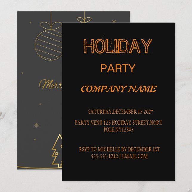 INVITATION À LA CÉLÉBRATION DE VACANCES DANS L'ENT (Devant / Derrière)