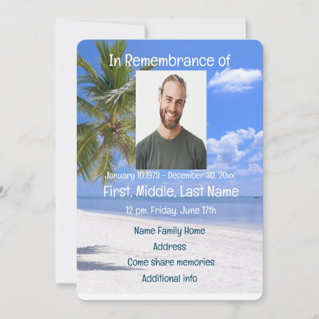 Invitation à la cérémonie commémorative  Paradis d (Devant)