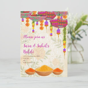 Invitation à la cérémonie de Haldi de mariage et i
