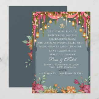 Invitation à la cérémonie de Sangeet de mariage in