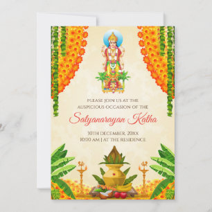 Invitation à la cérémonie de Satya Narayan katha P