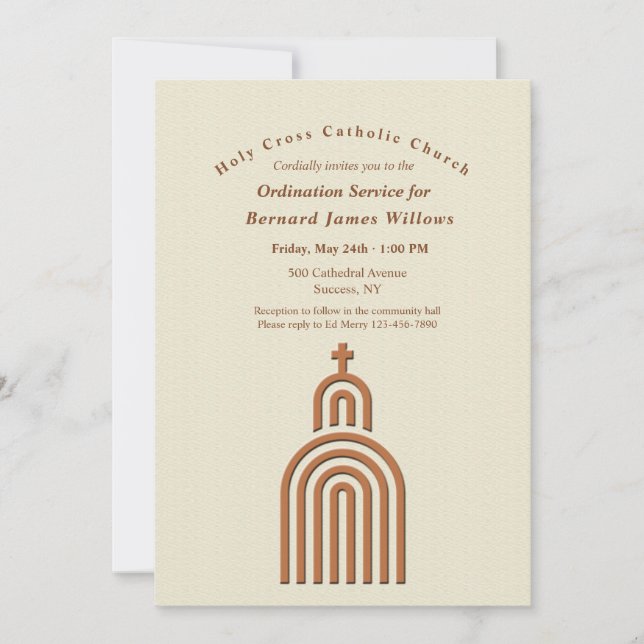 Invitation à la Cérémonie d'Ordination de la Cathé (Devant)