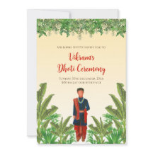 Invitation à la cérémonie du Dhoti pour garçon Pan