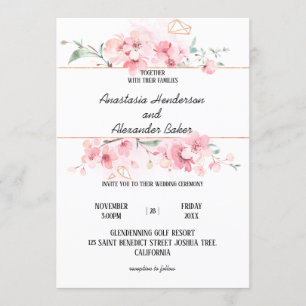 Invitation à la cérémonie du mariage.