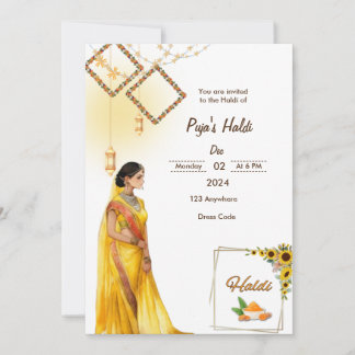 Invitation à la cérémonie haldi