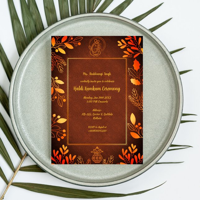 Invitation à la cérémonie Haldi Kumkum (Créateur téléchargé)