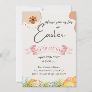 Invitation à la chasse aux oeufs de Pâques 