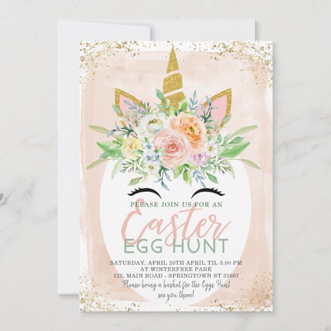 Invitation à la chasse aux oeufs de Pâques (Devant)