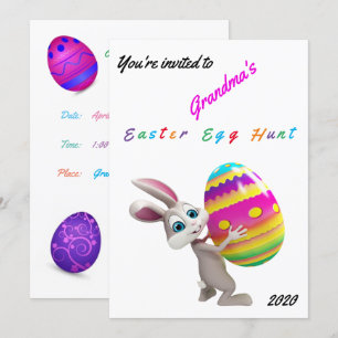 Invitation à la chasse aux oeufs de Pâques - Perso