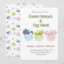 Invitation à la chasse aux œufs de Pâques pour un