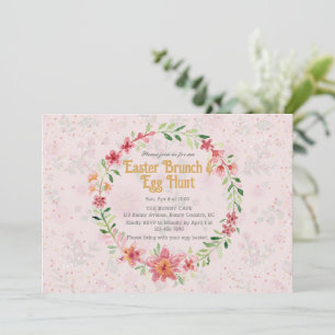 Invitation à la chasse aux œufs du brunch de Pâque