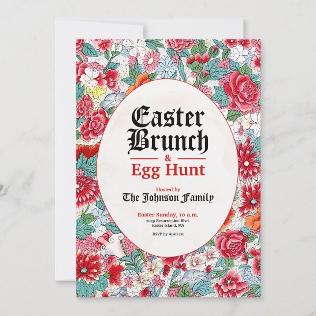 Invitation à la chasse aux oeufs et au brunch de P (Devant)