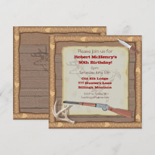 Invitation à la chasse avec cadre en bois