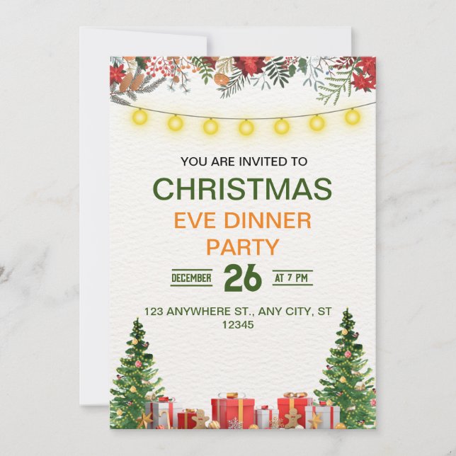 Invitation à la collecte de Noël festive et amusan (Devant)