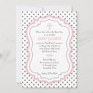 Invitation à la communion Pois rose noire