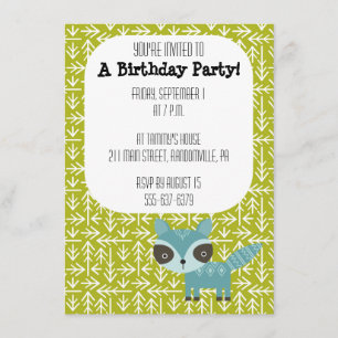 Invitation à la Coute Blue Raccoon Party