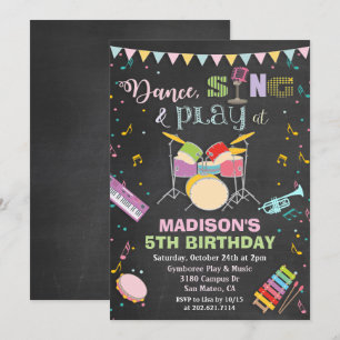 Invitation à la craie pour l'anniversaire de musiq