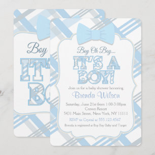 Invitation à la Cravate de fond et au Baby shower 
