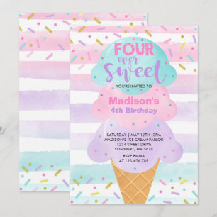 Invitation à la crème glacée Quatre jours de douce