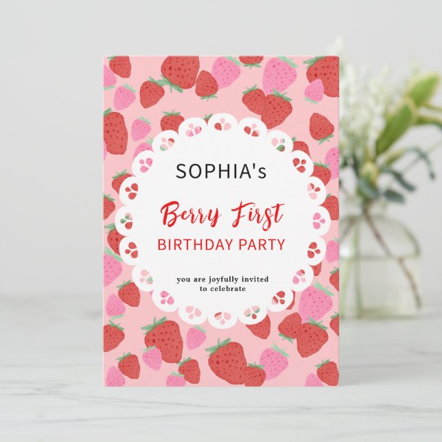 Invitation à la dentelle de fraise sucrée (Debout devant)