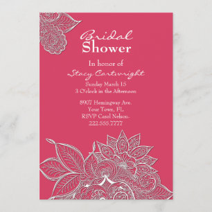 Invitation à la douche à la nage florale rose avec