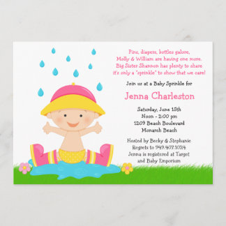 Invitation à la douche à l'eau de pluie pour bébés