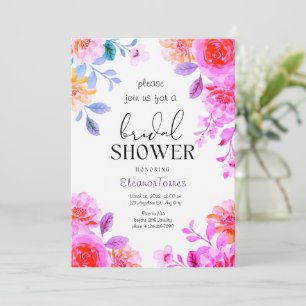 Invitation à la douche à nuptiale à fleurs de saum