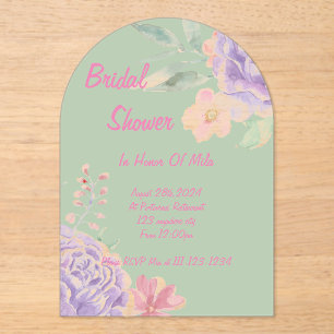 invitation à la douche à nuptiale fleurie botaniqu
