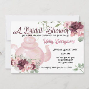 Invitation à la douche à thé nuptiale