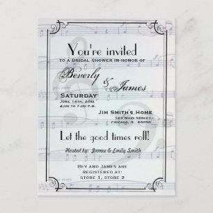 Invitation à la douche à thème musical