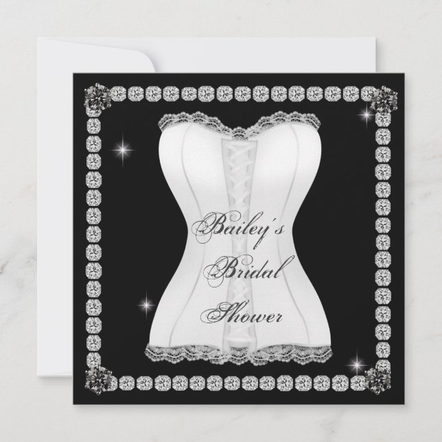 Invitation à la douche BRIDAL BLING (Devant)