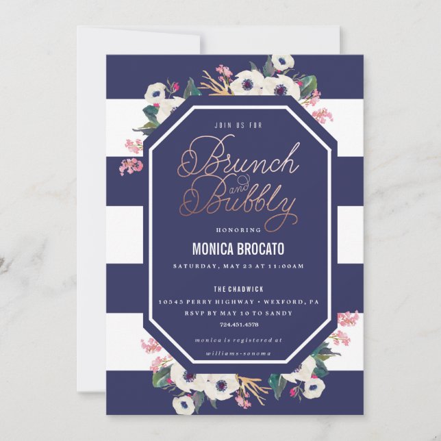 INVITATION À LA DOUCHE BRIDAL - brunch et champign (Devant)