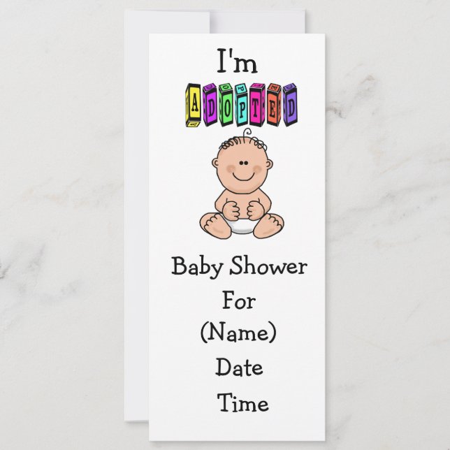 Invitation à la douche d'adoption pour bébé - Cauc (Devant)