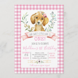 invitation à la douche d'anniversaire de chien, an