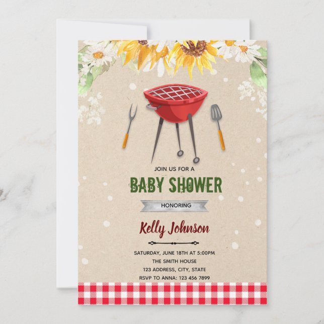 Invitation à la douche de bébé Q (Devant)