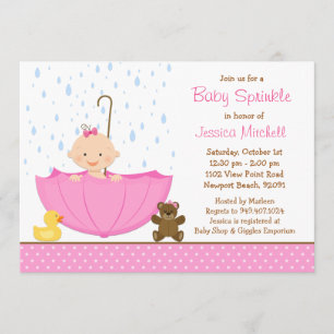 Invitation à la douche de bébé saupoudrée pour une