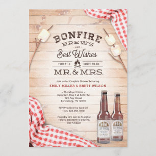 Invitation à la douche de bonfire Couple